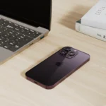 iPhone 14 Pro On the Desk - Deep Purple